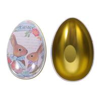 CVUTOVO Easter Candy Box Easter Egg Shaped Candy Tinplate Multi-use Storage Easy to Open and Close Cute Festive Design