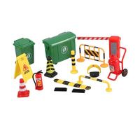 CVUTOVO Educational Road Signs for Kids Toy Set with Miniature Traffic Barrier and Plastic Playset, Easy to Store and Lightweight Children Educational Plaything for Teaching Traffic