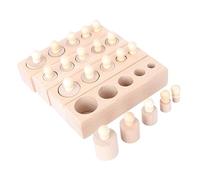 CVUTOVO Educational Wooden Cylinder Socket Toy for Babies Sensory Development Montessori Early Learning Toy for Home Use