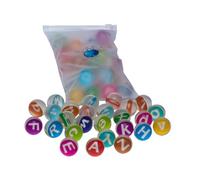 CVUTOVO English Letter Rubber Jumping Balls for Soft Non-toxic Bouncy Educational Alphabet Playset for Boys and Fun Gift for Birthday and Party Activities