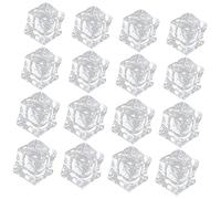 CVUTOVO Fake Ice Cubes Simulated Acrylic Crystal 60pcs Reusable Decorative Ice Cube 15mm 18mm Photo Props for Food Photography Crafts DIY Projects