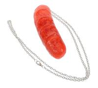 CVUTOVO Fake Roast Sausage Pendant Necklace Realistic Hot Dog Jewelry for Parties Unique Couple Accessory Versatile Food Chain Design for Everyday Wear for Fun Events