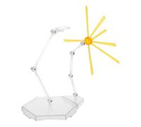 CVUTOVO Figure Stand for Action Figures with Dynamic Display Base, Yellow Adjustable Doll Model Holder, Effects Assembly Display Stand for Collectible and Figurines
