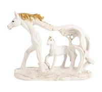 CVUTOVO Galloping Horse Statues Home Decor: Artistic Resin Decor Desktop Horse Figurine - Decorative Sculpture Ornament Animal Collectible for Shelf Accent