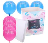 CVUTOVO Gender Reveal Box with Blue and Pink Balloons Stable Material Shower Decoration Kit for Birthday and Gender Reveal Parties Easy Assembly Bright Colors for Festive Atmosphere