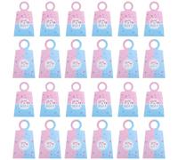 CVUTOVO Gender Reveal Candy Boxes 24pcs Mixed Blue and Pink Small Paper Favor Boxes for Shower Birthday Party and Baptism Celebration Packaging