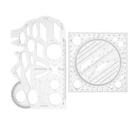 CVUTOVO Geometric Ruler Versatile Use for Drawing and Math Measuring Multifunctional 2pcs with High Precision Plastic Material for Students and Artists in Office and Home
