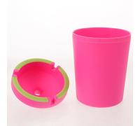 CVUTOVO Glow in The Dark Covered Ashtray for Car Cup Holder, Plastic Bucket Shape with Odor Containment, Fits Cars and Trucks, for Automobiles and Home Offices