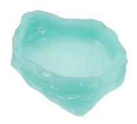 CVUTOVO Glow the Dark Reptile Water Bowl for Small Animals and Lizards, Light Green Resin Basin Anti-spill Feature, Terrarium Feeding Dish for Tortoise and Lizard Pet Supplies