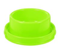 CVUTOVO Green Plastic Pet Feeding Bowl for Puppies and Cats, Circular Ant-proof Water and Food Container with Smooth Surface, Practical and Convenient for Indoor Use