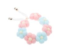 CVUTOVO Hand Knitted Pet Collar for Cats and Dogs, Adjustable Lightweight Woolen Yarn Collar with Flower Shape, Soft and Lovely Pet Costume Accessory for Everyday Use