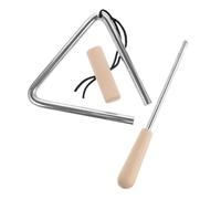 CVUTOVO Hand Percussion Triangle Musical Instrument for Music Learning with Striker, Iron and Wood Material, Develop Interest in Music and Hand-eye Coordination, Suitable for Shops