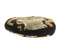 CVUTOVO Handmade Buddha Sound Bowl Cushion Black Gold Tibetan Singing Bowl Pad Buddhist Mat for Meditation and Temple Ornament