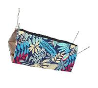 CVUTOVO Hanging Hamster Tunnel with Rainforest Pattern Cooling Pad Comfortable Small Pet Hideout for Guinea Pigs Chinchillas Ferrets and Hamsters Safe Cozy Nest for Rest and Play