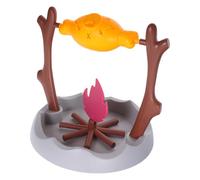 CVUTOVO Interactive Cat Food Puzzle with Rotating Grill and Flame Slow Feeder Treat-dispensing Tumbler for Indoor Cats Mental Stimulation for Enrichment and Play