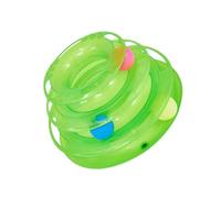 CVUTOVO Interactive Cat Three Level round Track with Plastic Material for Pet Play and Keeping Kitten Healthy and Active, Gift for Cat Owners