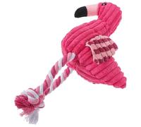 CVUTOVO Interactive Squeaky Dog Flamingo Shape Plush Rope for Dogs and Cats Pink Colour Suitable for Indoor Play and Chewing