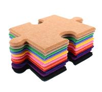 CVUTOVO Jigsaw Puzzle Felt Bulletin Board with Self Adhesive Polyester Tiles for Photo Wall and Relaxation, Versatile Usage with Noise Reduction and Artistic 3D Puzzle Design