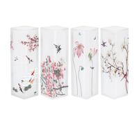 CVUTOVO Lipstick Convenient Tubes Chinese Elegant Empty Lip 4pcs Classical in Style, White Abs Cosmetics Package Tubes with Frosted Surface Easy to Fill Balm Containers for Travel