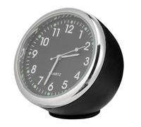 CVUTOVO Luminous Metal for Car Dashboard Black Clock Quartz with and Glass Design, Lightweight and Convenient Carry Mini Analog Vehicle-mounted Interior