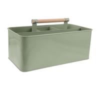CVUTOVO Metal Garden Tool Basket and Wooden Handle with 4 Compartments