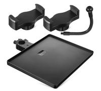 CVUTOVO Microphone Holder Sound Card Tray with Phone Install Durable Mobile Stand for Live Broadcast Karaoke Recording Studio Stage Performance