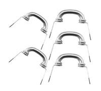 CVUTOVO Mini Drawer Handle Miniature Door Handles Mini Knob Accessory for Drawers 1:12 Scale 5pcs Dolls House Miniatures Silver Aluminum Alloy for Crafts Christmas Decoration