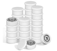 CVUTOVO Mini Nail Art Rotating Bearings 40pcs White Plastic Spinning Shafts for DIY Creativity Booster in 3d Nail Design