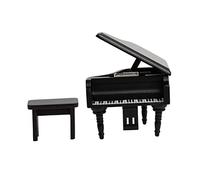 CVUTOVO Miniature Piano Model Realistic Wooden Dollhouse Decor Black Grand Piano Furniture for Micro Landscape Models Safe Design for Endless Play