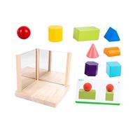 CVUTOVO Mirrored Geometric Blocks for Spatial Logic Building Blocks for Fine Motor Skills and Creative Play Educational Stem Activity for Boys and Non-toxic Material