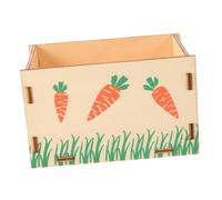 CVUTOVO Multi-functional Wooden Rabbit Hay Feeder and Feeding Bowl Holder for Small Pets Sturdy Design Convenient Daily Use Grass Rack for Bunnies and Hamsters Easy to Clean and Install