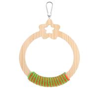 CVUTOVO Natural Bird Swing for Parrots - Wooden Hanging Perch with Rope - Chewable Parrot Swing Toy for Budgerigars Parakeets Cockatiels and Small/Medium Birds