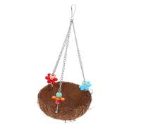 CVUTOVO Natural Coconut Shell Bird Nest Hanging House for Outside Birds Durable Sleeping Nest for Parrots Budgies and Finch with Smooth Surface Random Color