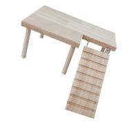 CVUTOVO Natural Hamster Platform Ladder Wooden Chinchilla Toy Rodent Plaything Mental Health Promoter