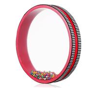 CVUTOVO Ocean Drum Wave Bead Percussion Instrument 8 Inch - Hardwood Frame Steel Beads Design for Relaxing Wave Sounds for Music Classes Mindfulness Family Gatherings Group Activities