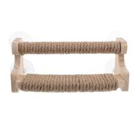 CVUTOVO Parrot Rope Perch with Suction Cups - Two-Layer Wooden Bird Grinding Stick Training Toys for Cockatiels - Movable Bird Perch Stand 9x4.3x3.5in