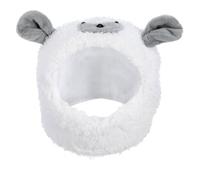 CVUTOVO Pet Lamb Style Hat for Puppies and Small Dogs Lightweight Cotton Material with Delicate Stitching White Party and Festival Costume Accessory for Cats and Dogs