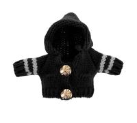 CVUTOVO Plush Dog Doll Knitted Hoodie with Black Buttons Replacement Sweater Soft Stuffed Animal Clothing Accessory for Decorative Dolls and Cute Outfits