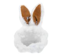 CVUTOVO Plush Warm Rabbit Ear Pet Headband Cozy Hat for Small Pets Like Guinea Pig Kitten Hamster Chinchilla Adorable Windproof Costume for Halloween Christmas Photo Props