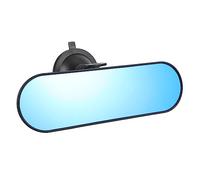 CVUTOVO Portable Car Suction Cup Rearview Mirror with Wide Angle Glare Surface Interior Mirror for Viewing Suitable for Trucks and Cars Blue Classic Design