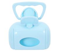 CVUTOVO Portable Dog Poop Picker with Blue Handle, Pet Waste Scooper Clip for Easy Pooper Scooper Use, Dog Poop Bin for Outdoor and Travel Cleanup