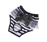 CVUTOVO Portable Puppy Diaper for Female Dogs Cozy Sanitary Pants Reusable and Washable Protects Floors From Stains Navy Blue