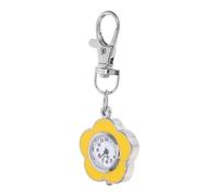 CVUTOVO Quartz Pocket Watch Keychain with Sunflower Shape, Accurate Quartz Movement, Handsfree Design, Luminous Display for Nursing Shifts and Student Exams, Stylish Alloy and Glass