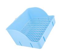CVUTOVO Rabbit Litter Box with Wire Mesh Base Large Plastic Small Animal Potty Trainer Household Pet Toilet for Rabbits and Guinea Pigs Blue