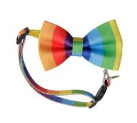 CVUTOVO Rainbow Bowknot Cat Collar Lightweight Adjustable Cartoon Design for Pets for Parties Special Occasions Easy to Use Safe Durable Cute Rainbow Pattern