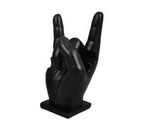 CVUTOVO Resin Drumstick Display Holder with Fine Workmanship and Sturdy Black Material, Hand Gesture Shaped Drum Mallet Bracket for Safely Displaying Drumsticks on Desktop