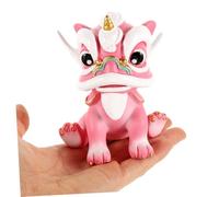CVUTOVO Resin Lion Statue Tabletop Decor Compact Lion Model Ornament for Home Office Sturdy Decoration Space-saving with Traditional Chinese Symbolism