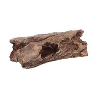 CVUTOVO Resin Reptile Hide Cave, Small Bark Log Hideout for Terrarium & Aquarium Decor, Faux Driftwood Bark Cave, Brown Hollow Tree Stump, 7.68 X 3.15 X 2.17 in