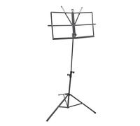 CVUTOVO Retractable Music Score Holder Stand Tripod Rack for Sheet Music Black with Strong Load Bearing for Thick Booklets and Instrument Players