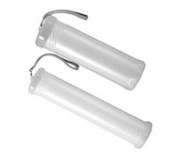 CVUTOVO Retractable Pencil Holder for Students and Artists 2pcs | Plastic Cylinder Shape, Telescopic Rope Design, Bag Friendly and Smooth Surface, Office Cubicle Use, White